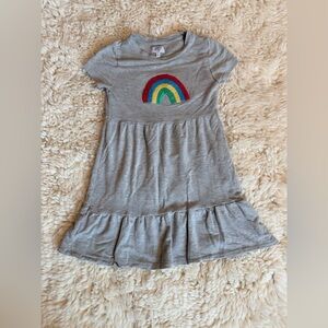 Crown & Ivy Gray Dress with Rainbow Embroidery